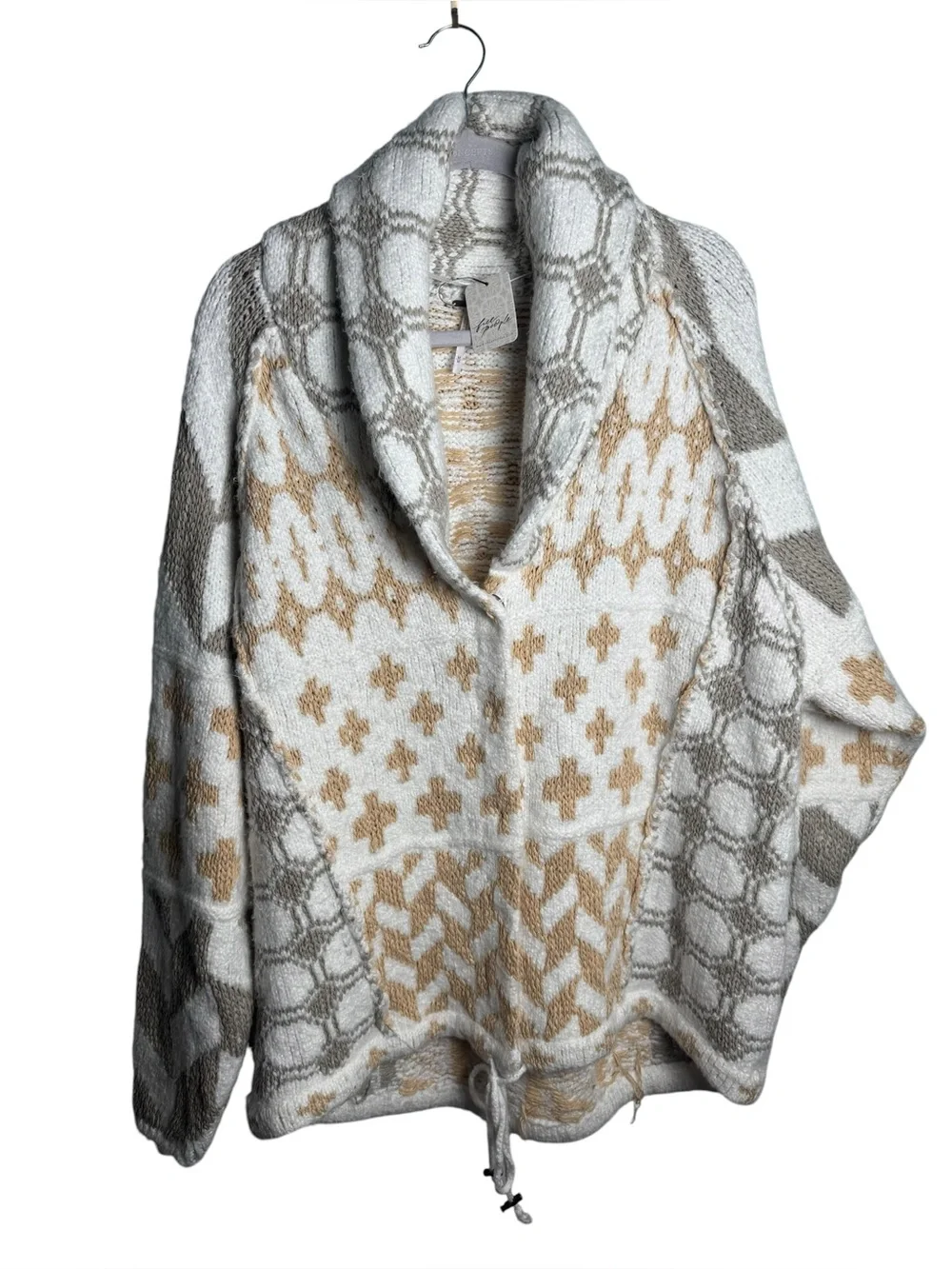 Free People Bright Optimistic Cardigan Seashell Combo NWT M